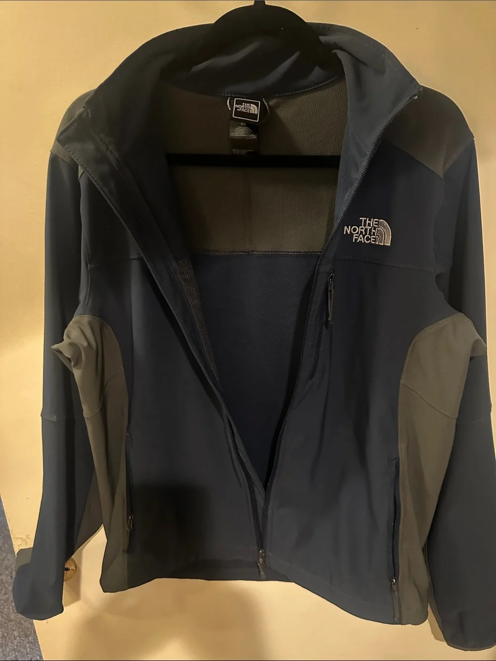 The North Face Apex Soft Shell Jacket Full Zip Navy Gray Men’s S
